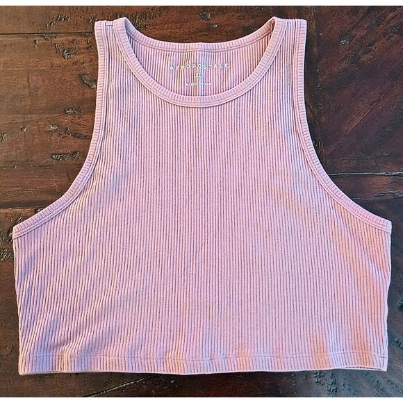 Aeropostale Ribbed Crop Tank Top – Pink/Purple – Junior XL - Picture 2 of 10